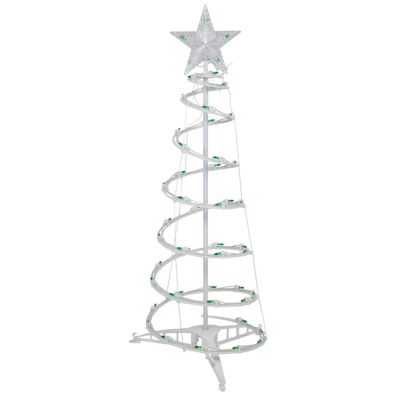 Set of 3 Green Lighted Spiral Christmas Trees, 3', 4', & 6' Christmas